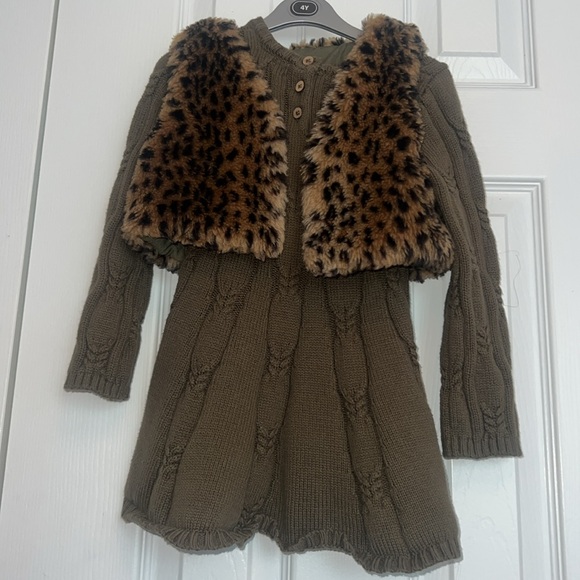 Unknown Brand | Faux Fur Sweater Dress Set | Toddler Girls | BundleNSave✨ - Picture 3 of 4